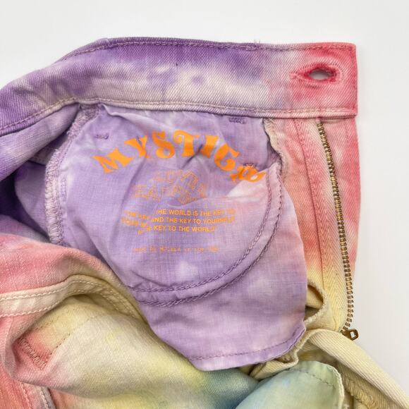 MOTHER | The Hustler Ankle Fray Mystical AF Tie Dye Straight Leg Jeans 24 - Picture 7 of 14